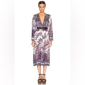 Isabel Marant Etoile Tilda Paisley Print Boho Sheer Midi Kaftan Dress‎ US Sz 2-4